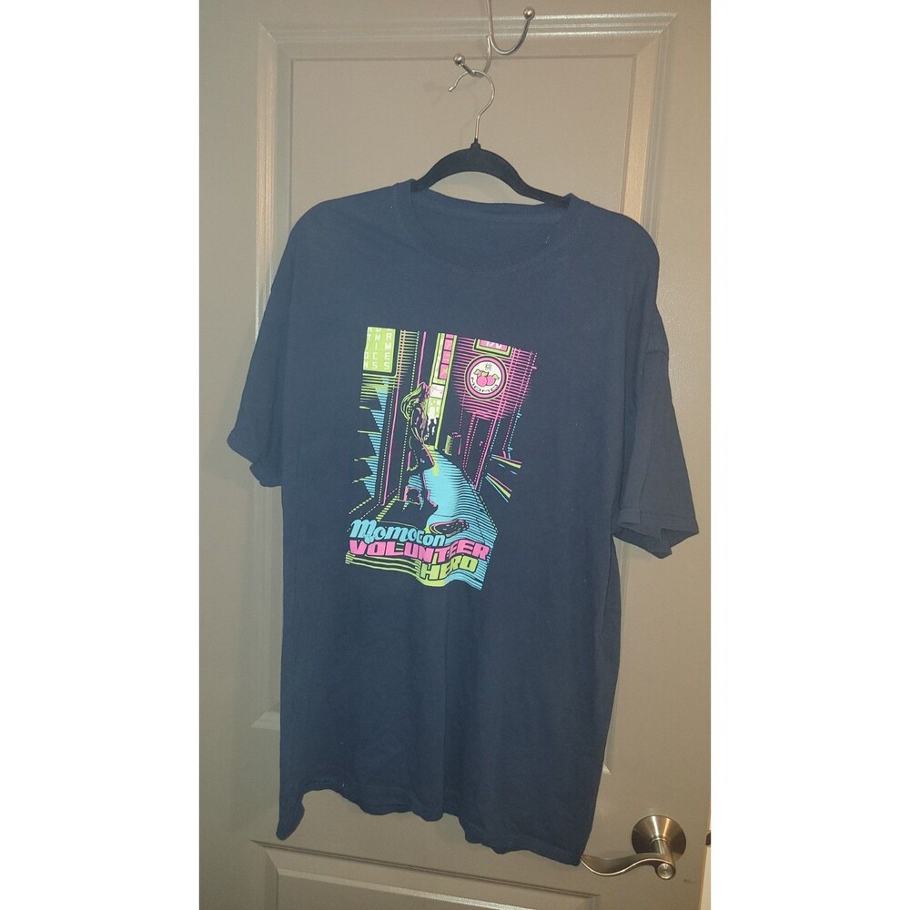 MomoCon Graphic T Shirt Volunteer Hero Blue Adult XL Anime Gaming
